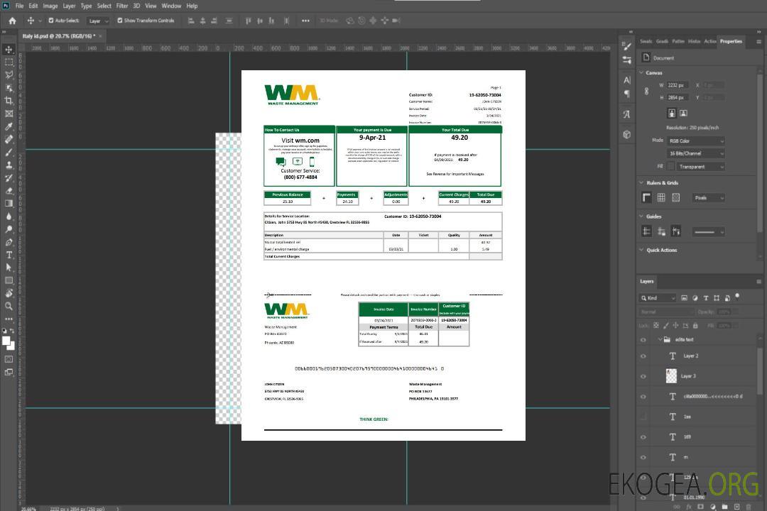 Excel sur la gestion des déchets aux États-Unis pdf template